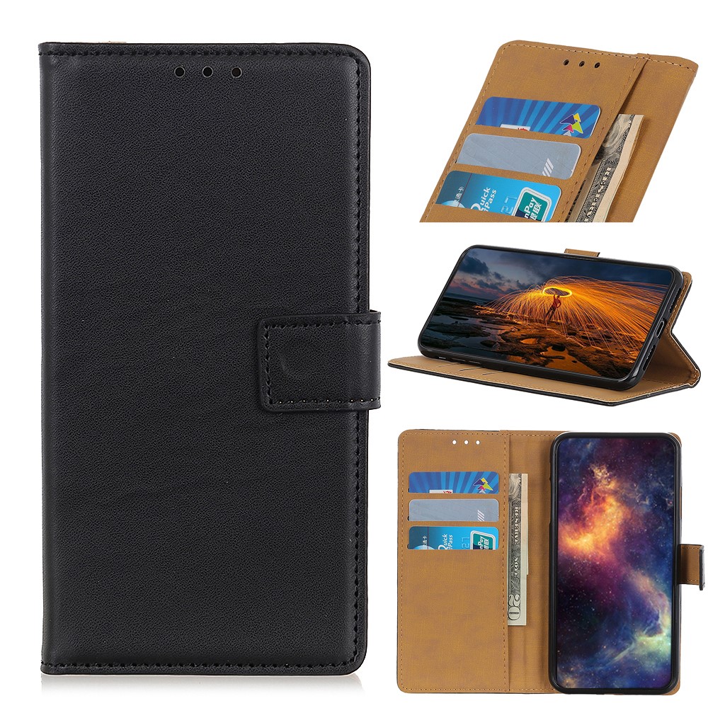 Magnetic Clasp PU Leather Mobile Phone Shell Case Protector with Wallet Stand for Samsung Galaxy A03S - Black-10
