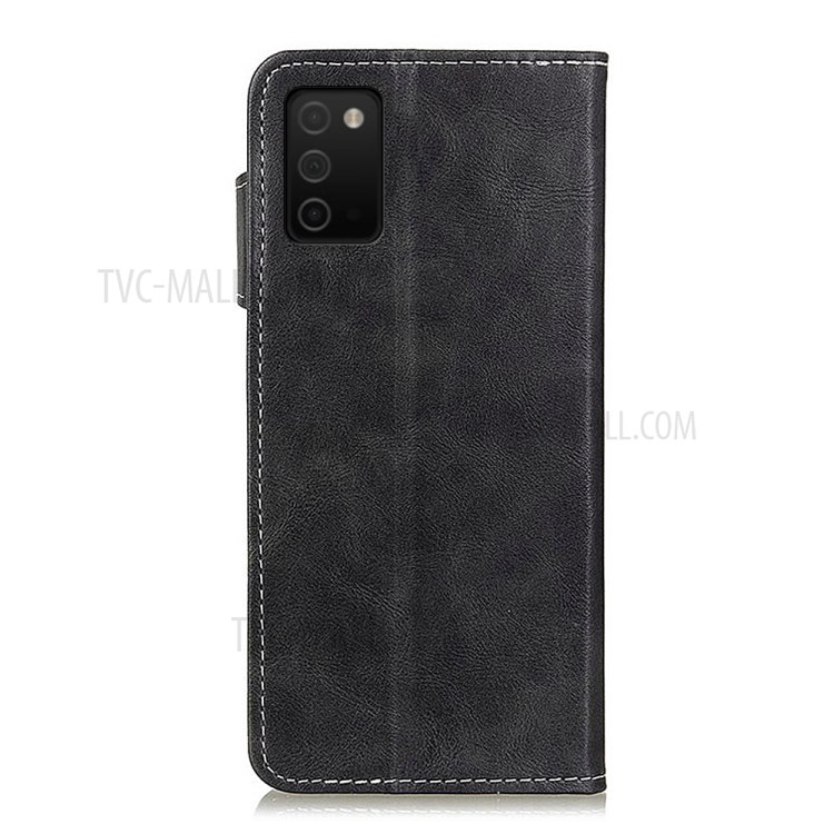 S-shape Textured Leather Mobile Phone Protective Case Cover with Wallet Stand for Samsung Galaxy A03S - Black-3