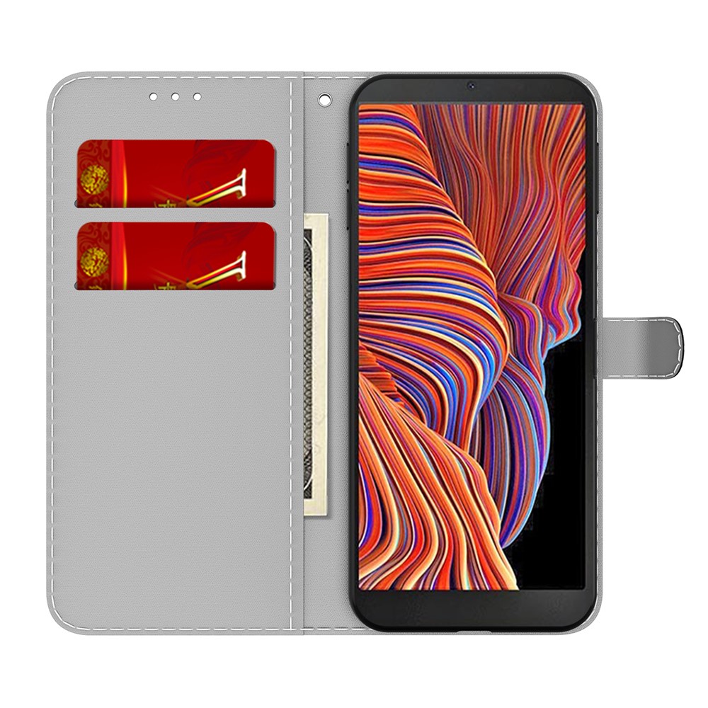Full Protection Fog Pattern Printing Leather Wallet Design Stand Phone Cover for Samsung Galaxy Xcover 5 - Black-3