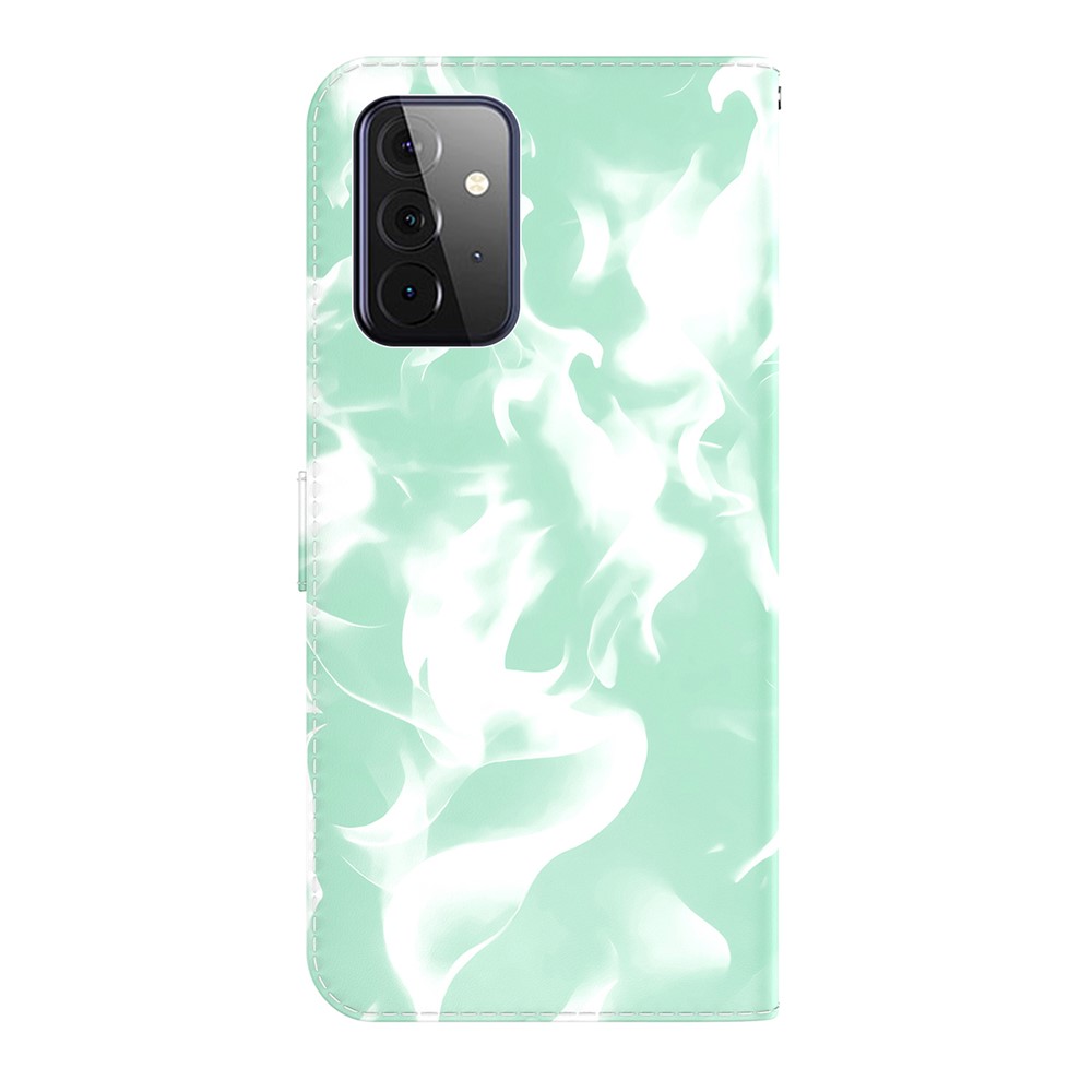 Fog Pattern Printing Wallet Stand Design Leather Phone Case Cover for Samsung Galaxy A72 5G/4G - Green-2