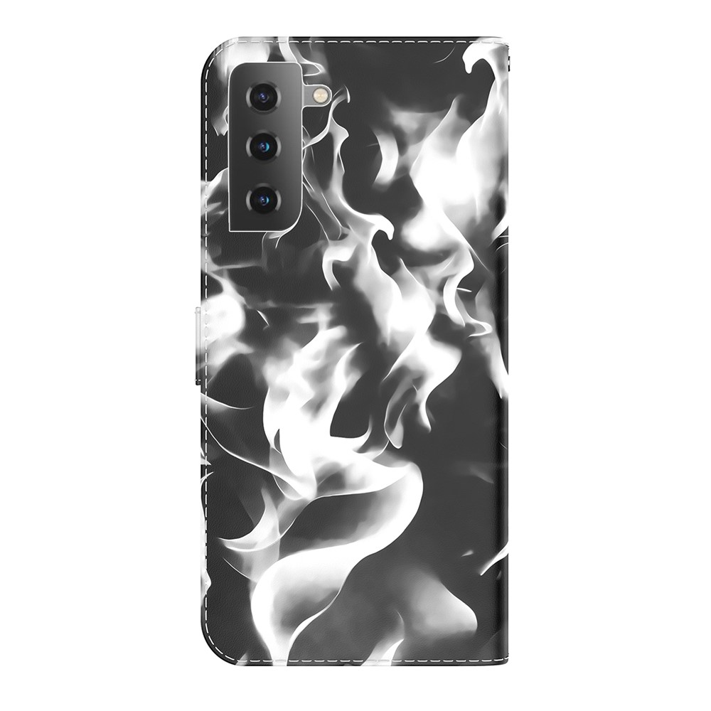 Full Protection Fog Pattern Printing Leather Wallet Design Stand Phone Cover for Samsung Galaxy S21 FE - Black-2
