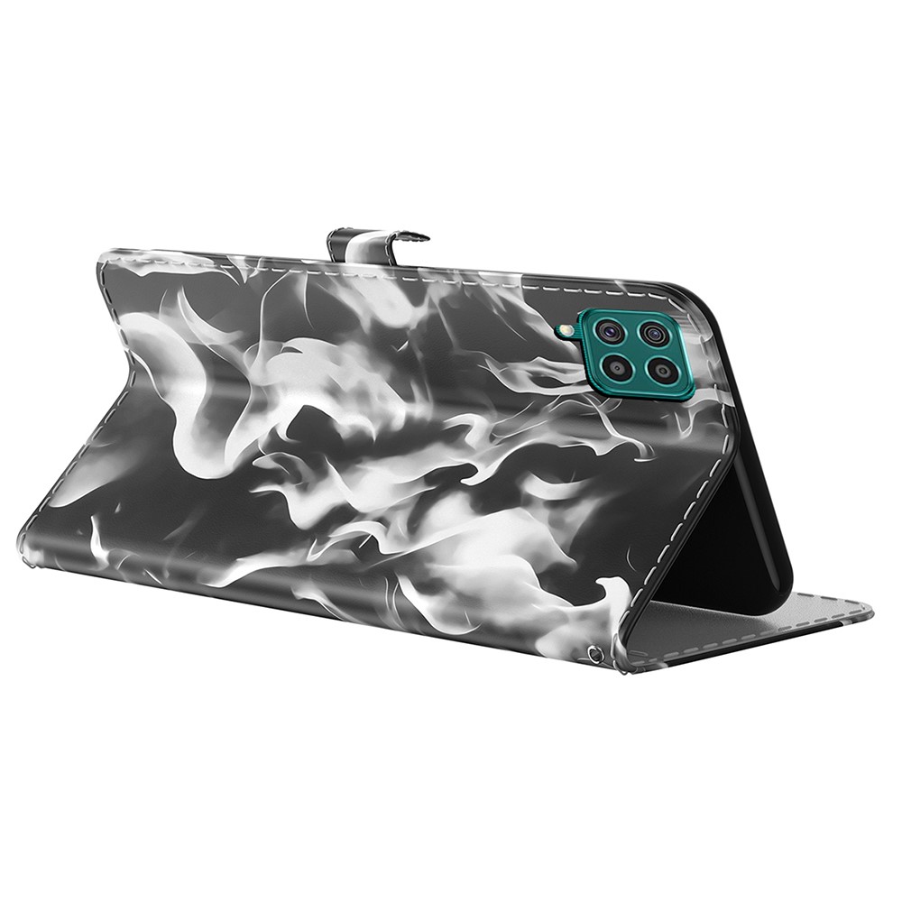 Full Protection Fog Pattern Printing Leather Wallet Design Stand Phone Cover for Samsung Galaxy M62 / Galaxy F62 - Black-3