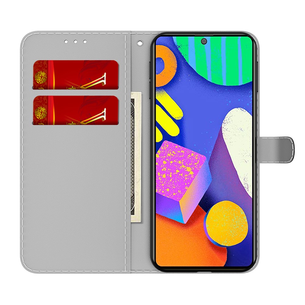 Full Protection Fog Pattern Printing Leather Wallet Design Stand Phone Cover for Samsung Galaxy M62 / Galaxy F62 - Black-4