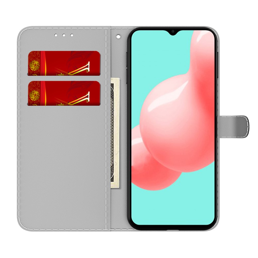Full Protection Fog Pattern Printing Leather Wallet Design Stand Phone Cover for Samsung Galaxy A32 5G - Black-4