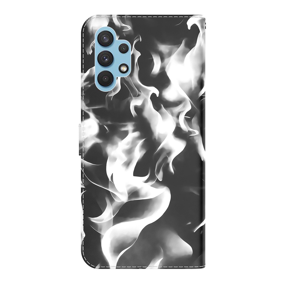 Full Protection Fog Pattern Printing Leather Wallet Design Stand Phone Cover for Samsung Galaxy A32 4G (EU Version) - Black-2