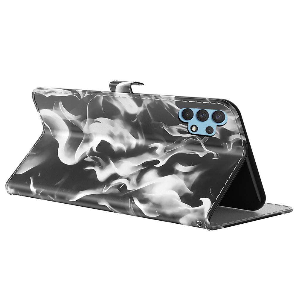 Full Protection Fog Pattern Printing Leather Wallet Design Stand Phone Cover for Samsung Galaxy A32 4G (EU Version) - Black-3