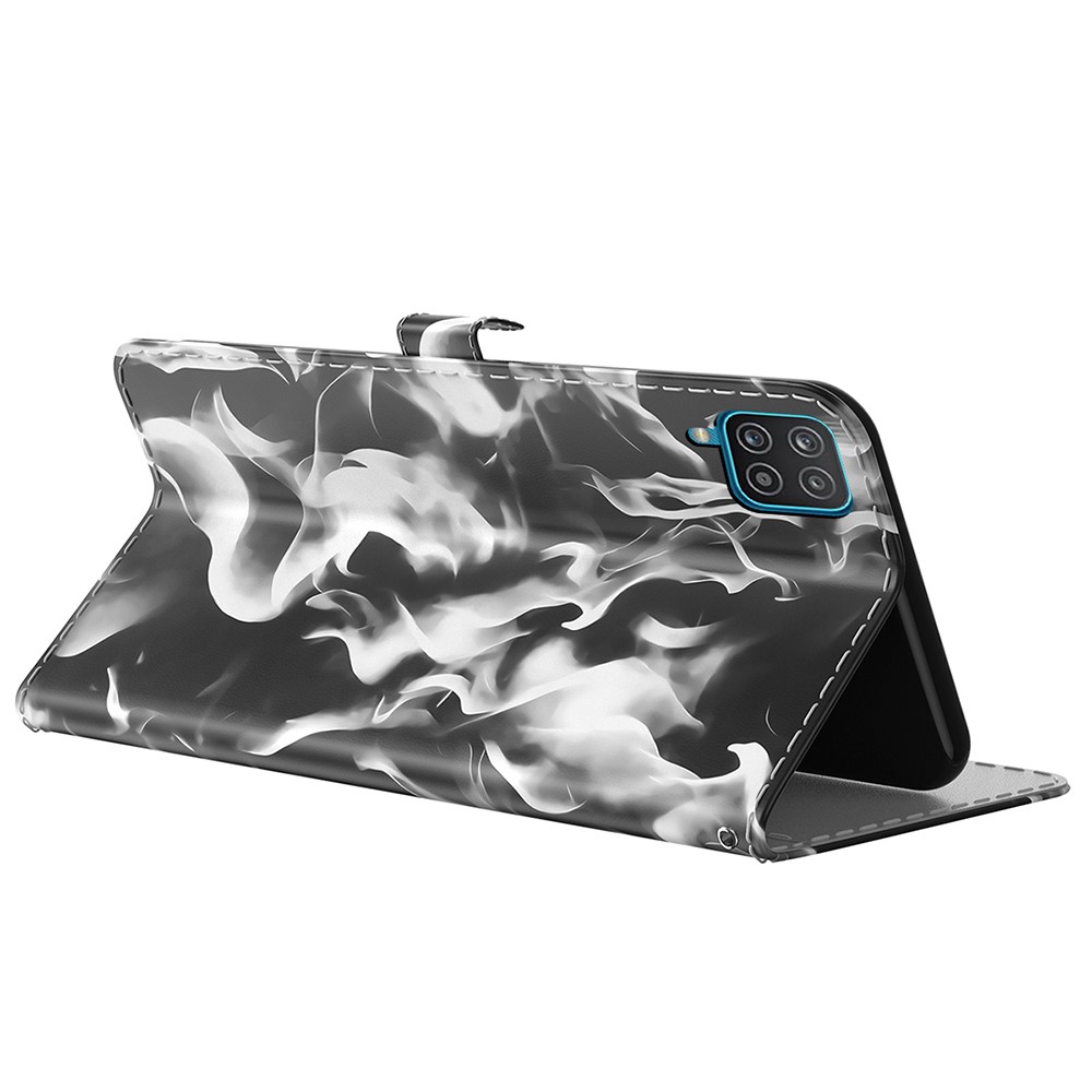 Full Protection Fog Pattern Printing Leather Wallet Design Stand Phone Cover for Samsung Galaxy A22 4G (EU Version) - Black-3