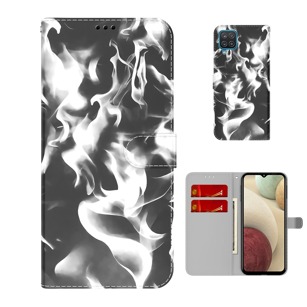 Full Protection Fog Pattern Printing Leather Wallet Design Stand Phone Cover for Samsung Galaxy A22 4G (EU Version) - Black-5