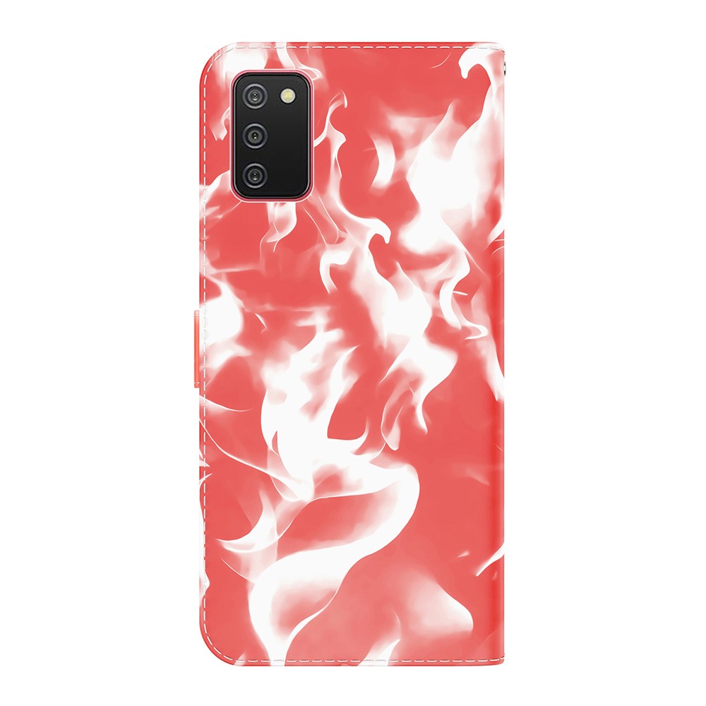 Full Protection Fog Pattern Printing Leather Wallet Design Stand Phone Cover for Samsung Galaxy A02s (166.5x75.9x9.2mm) - Red-2