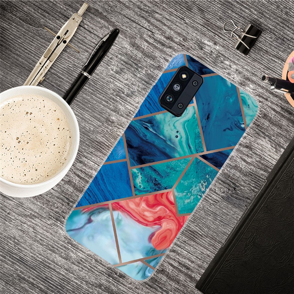 Marble Pattern Anti-Drop Soft TPU Cover Case for Samsung Galaxy F52 5G - Style A-4