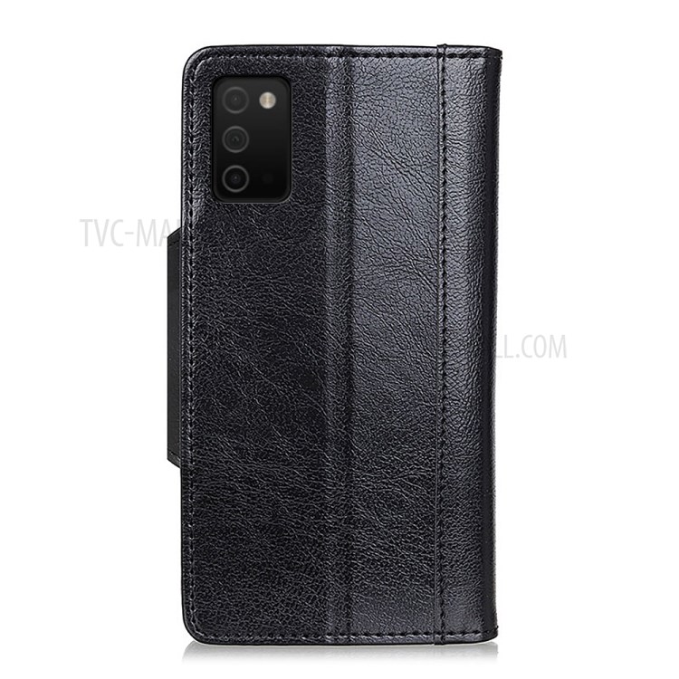 Wallet Stand Design PU Leather Phone Case Full Protection for Samsung Galaxy A03s - Black-3