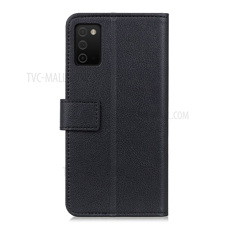 Wallet Leather Phone Folio Casing with Stand for Samsung Galaxy A03s - Black-3