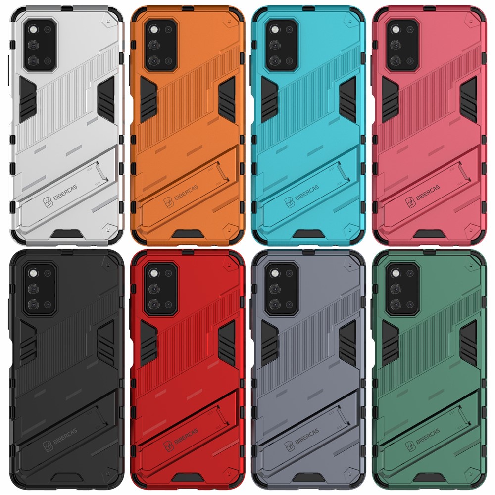 Kickstand Design Anti-Drop PC + TPU Hybrid Phone Case Cover for Samsung Galaxy F52 5G - Black-8