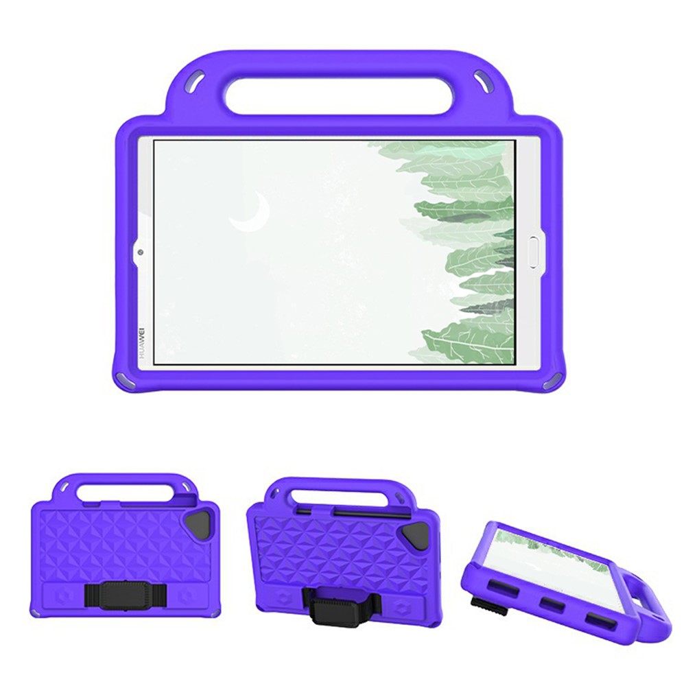 EVA Rhombus Design Kids Shock Proof Convertible Handle Light Weight Protective Cover with Shoulder Strap for Samsung Galaxy Tab A7 Lite 8.7-inch - Purple-1