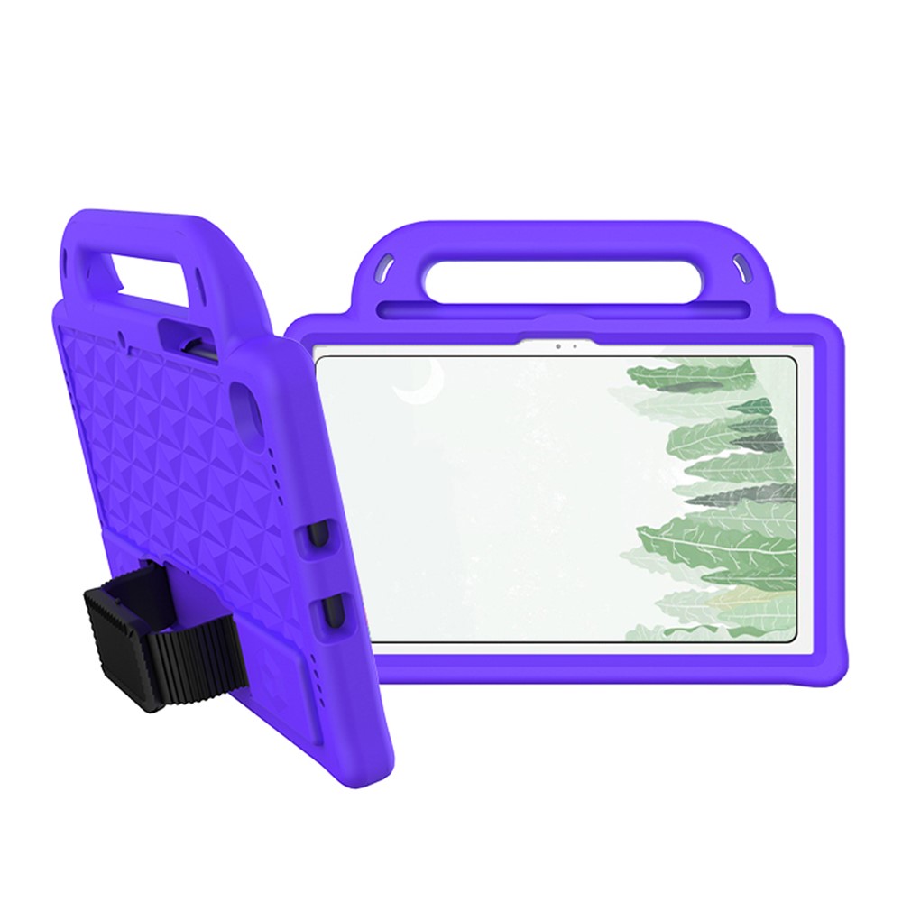 Shockproof Rhombus Design EVA Dual Layer Protection Cover with Shoulder Strap for Samsung Galaxy Tab S5e SM-T720 - Purple-2
