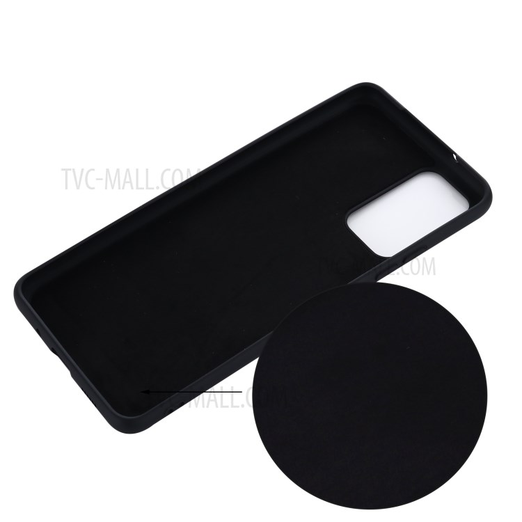 Flexible Silicone Cell Phone Protective Case Cover Shell with Strap for Samsung Galaxy A82 5G - Black-3