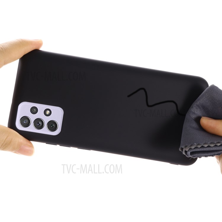 Flexible Silicone Cell Phone Protective Case Cover Shell with Strap for Samsung Galaxy A82 5G - Black-4