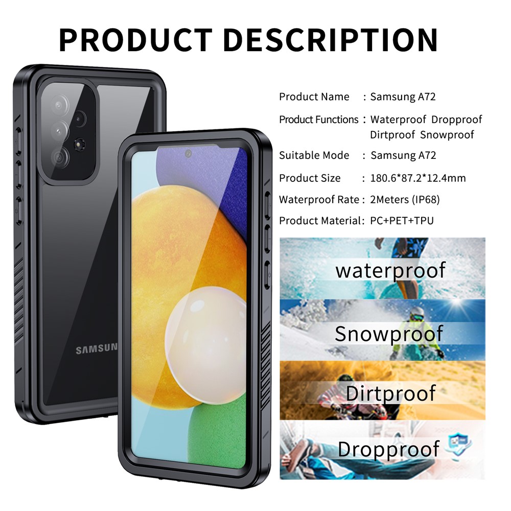 REDPEPPER IP68 Waterproof Fingerprint Unlock Phone Case for Samsung Galaxy A72 5G-11