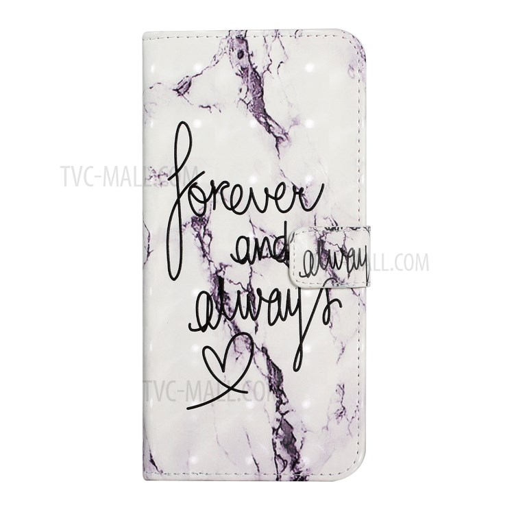 Wallet Phone Case 3D Printing Soft PU Leather Protective Shockproof Anti-Scratch Cover for Samsung Galaxy S21+ 5G - Forever and Always-2
