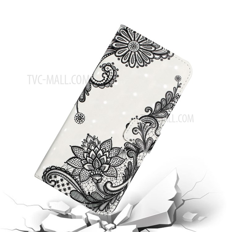 Full-Body Cover 3D Pattern Printing Design Wallet Folio Flip Premium PU Leather Case for Samsung Galaxy A02 / M02 - Diagonal Flower-7
