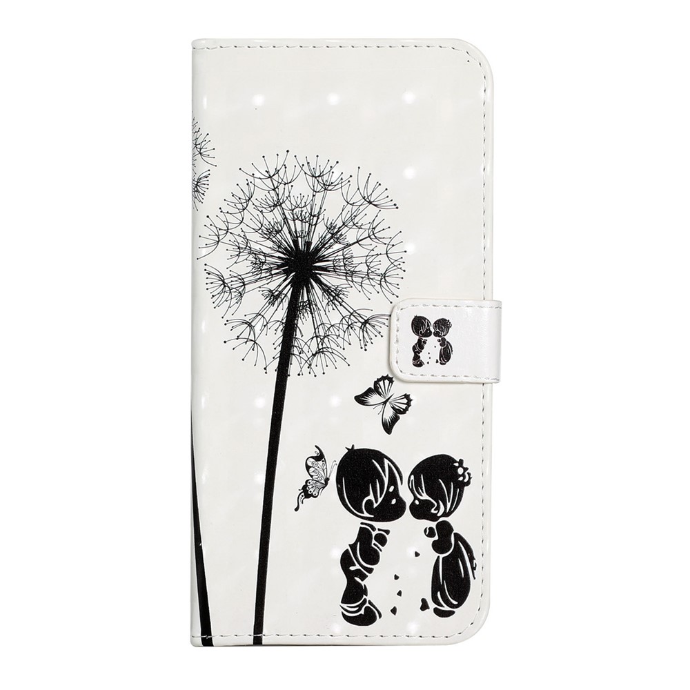 3D Fashion Creative 3D Pattern Printing Cover PU Leather Shockproof Flip Wallet Phone Case for Samsung Galaxy A22 4G (EU Version) - Children and Dandelions-2