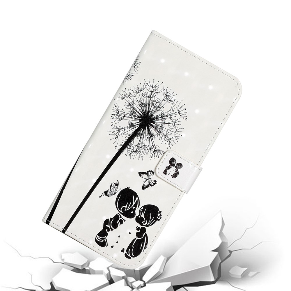 3D Fashion Creative 3D Pattern Printing Cover PU Leather Shockproof Flip Wallet Phone Case for Samsung Galaxy A22 4G (EU Version) - Children and Dandelions-7