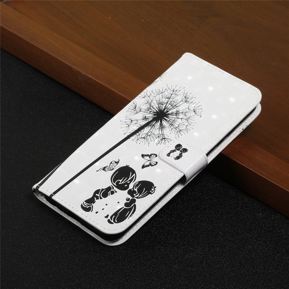 3D Fashion Creative 3D Pattern Printing Cover PU Leather Shockproof Flip Wallet Phone Case for Samsung Galaxy A22 4G (EU Version) - Children and Dandelions-8