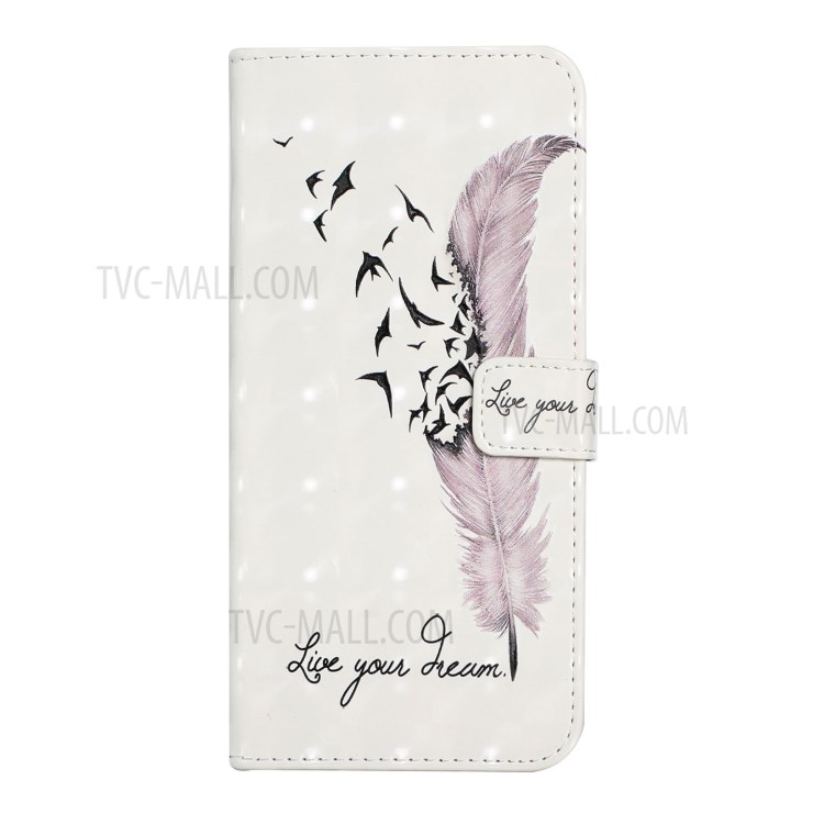 3D Pattern Printing Full Stylish PU Leather Shockproof Flip Wallet Case for Samsung Galaxy A32 4G (EU Version) - Pink Goose Feather-2