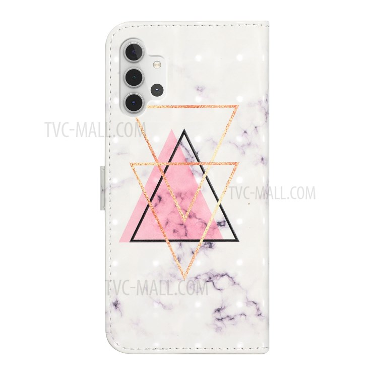 3D Pattern Printing Design Full-Body Protective PU Leather Cover Case for Samsung Galaxy A32 5G - Inverted Triangle-3