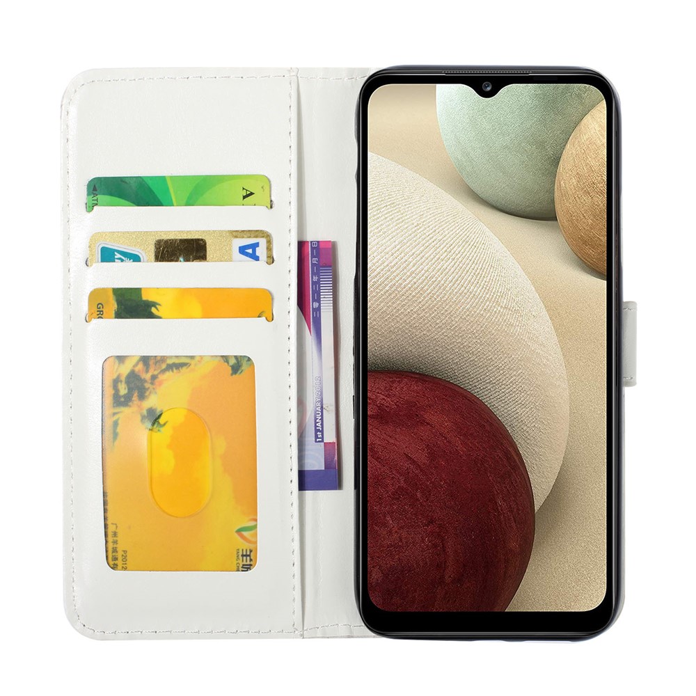 3D Pattern Printing PU Leather Flip Wallet Case Stand Magnetic Closure Protective Cover for Samsung Galaxy A12 5G - Tri-color-5