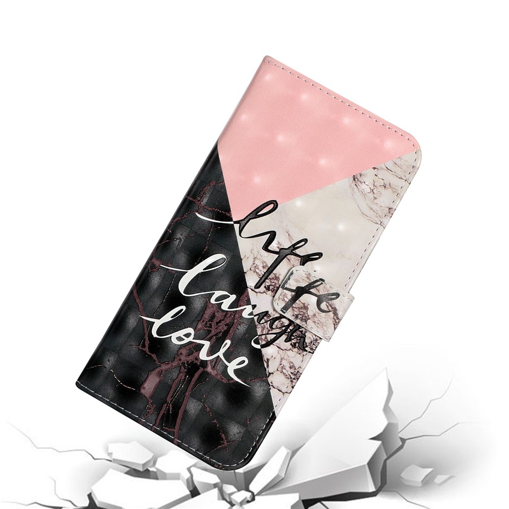 3D Pattern Printing PU Leather Flip Wallet Case Stand Magnetic Closure Protective Cover for Samsung Galaxy A12 5G - Tri-color-7
