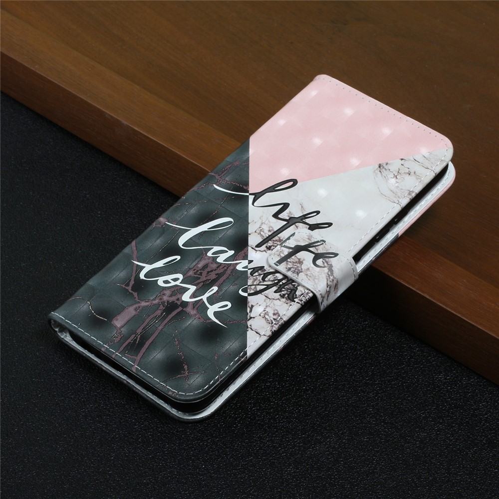 3D Pattern Printing PU Leather Flip Wallet Case Stand Magnetic Closure Protective Cover for Samsung Galaxy A12 5G - Tri-color-8