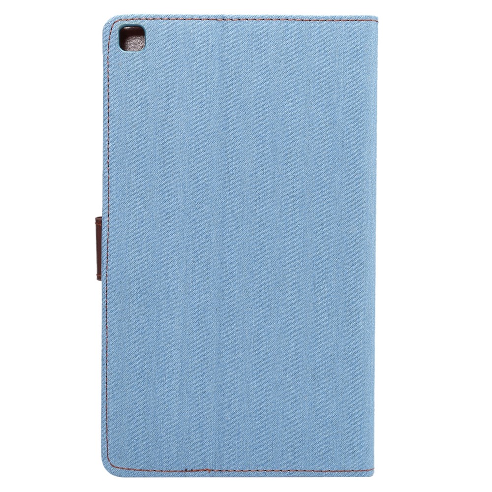Durable Softable Jeans Cloth Skin Flip Leather Tablet Case Soft PU Back Cover for Samsung Galaxy Tab A7 Lite 8.7-inch SM-T220 (Wi-Fi) - Baby Blue-3