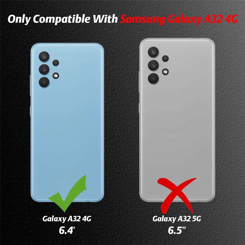 Anti-Fingerprint Flexible Skin Lightweight TPU Protective Case with Tempered Glass Screen Protector for Samsung Galaxy A32 4G (EU Version)-3