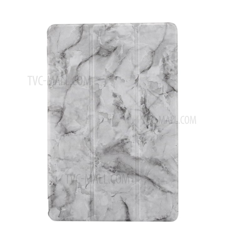 Marble Pattern Series PU Leather Tri-fold Lightweight Stand Case with Auto Sleep/Wake for Samsung Galaxy Tab A7 Lite 8.7-inch SM-T220 (Wi-Fi) / SM-T225 - Black Grey-2