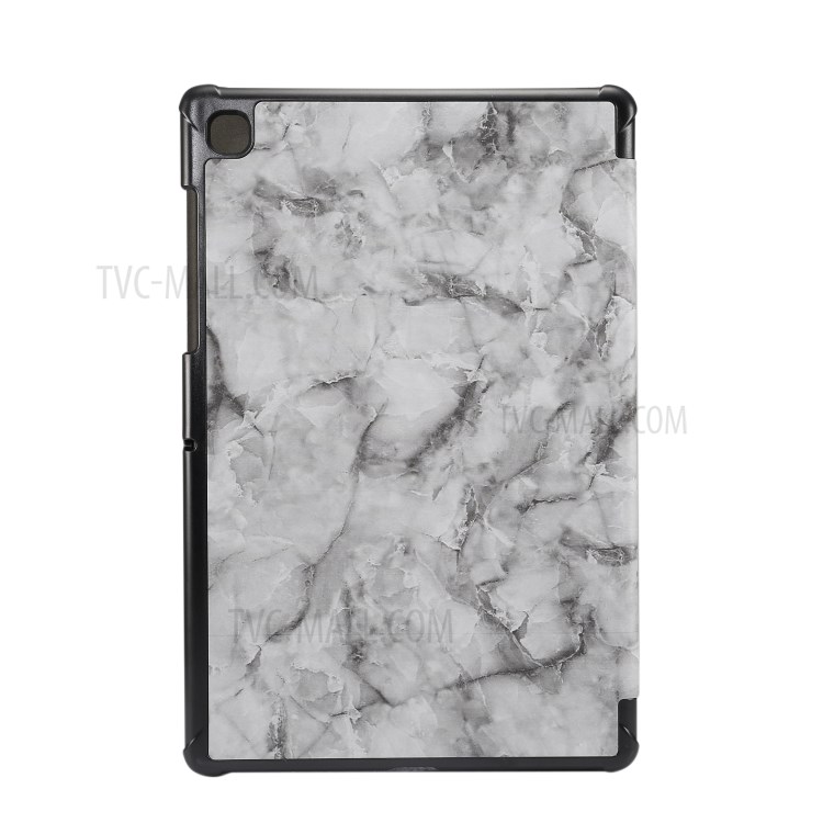Marble Pattern Series PU Leather Tri-fold Lightweight Stand Case with Auto Sleep/Wake for Samsung Galaxy Tab A7 Lite 8.7-inch SM-T220 (Wi-Fi) / SM-T225 - Black Grey-3