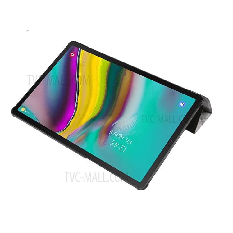 Marble Pattern Series PU Leather Tri-fold Lightweight Stand Case with Auto Sleep/Wake for Samsung Galaxy Tab A7 Lite 8.7-inch SM-T220 (Wi-Fi) / SM-T225 - Black Grey-6