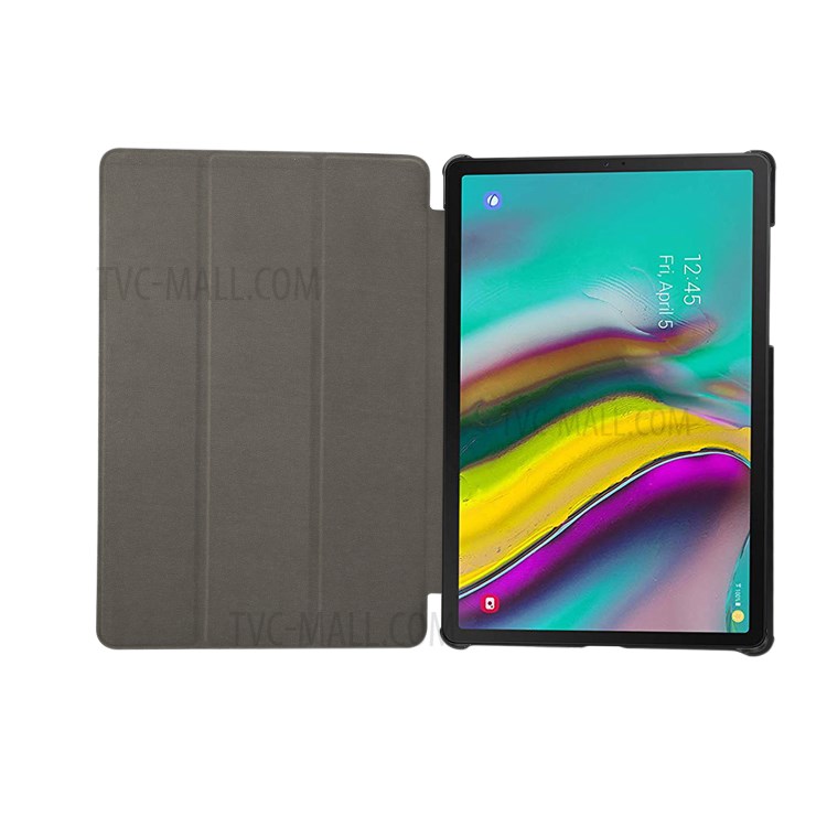 Marble Pattern Series PU Leather Tri-fold Lightweight Stand Case with Auto Sleep/Wake for Samsung Galaxy Tab A7 Lite 8.7-inch SM-T220 (Wi-Fi) / SM-T225 - Black Grey-7