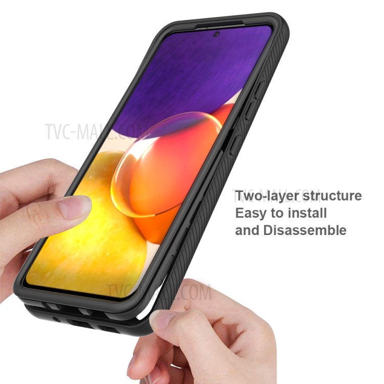 Shockproof PC + TPU + Acrylic Hybrid Case Shell for Samsung Galaxy A82 5G - Black-4