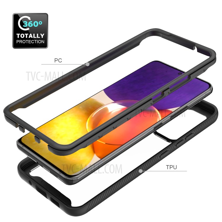 Shockproof PC + TPU + Acrylic Hybrid Case Shell for Samsung Galaxy A82 5G - Black-5