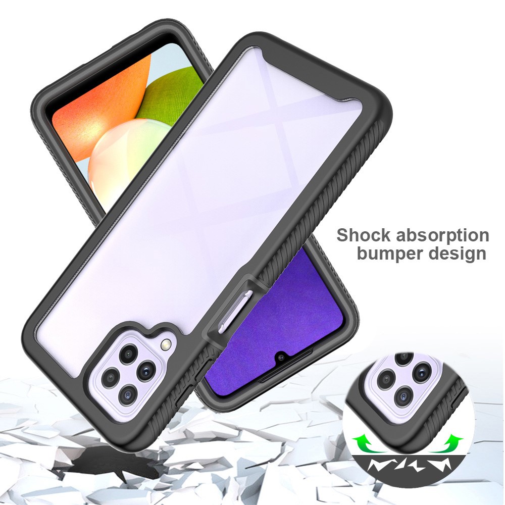 PC + TPU + Acrylic Hybrid Case Protective Phone Cover for Samsung Galaxy A22 4G (EU Version) - Black-3