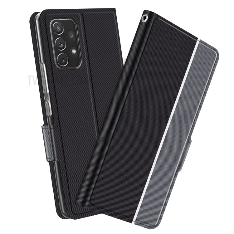 BaiYu Series Fashion Leather Cell Phone Casing with Card Slots for Samsung Galaxy A52 4G/5G - Black-1