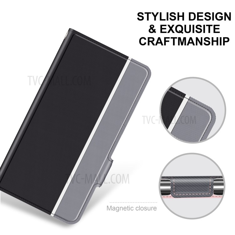 BaiYu Series Fashion Leather Cell Phone Casing with Card Slots for Samsung Galaxy A52 4G/5G - Black-2