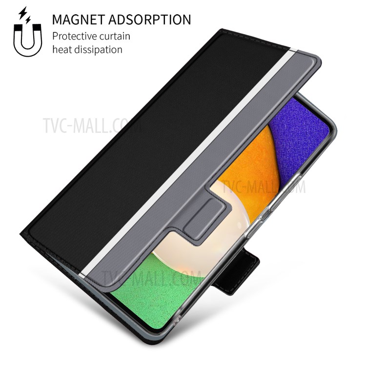 BaiYu Series Fashion Leather Cell Phone Casing with Card Slots for Samsung Galaxy A52 4G/5G - Black-8