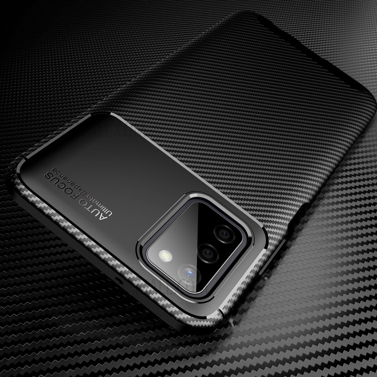 Carbon Fiber Texture Anti-Fall TPU Phone Case Protector Cover for Samsung Galaxy A03s (EU Version) - Black-3