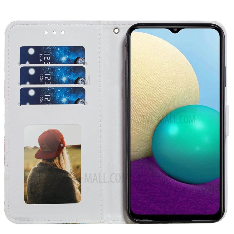 Pattern Printing Wallet Design Leather Phone Case Stand Cover for Samsung Galaxy A02 (EU Version)/M02 - Pineapple-5