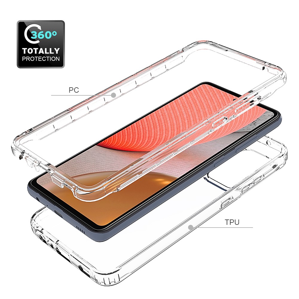 Anti-Scratch Ultra Clear Shockproof Hard PC Back & Soft TPU Bumper Protective Case for Samsung Galaxy A72 5G / 4G-3