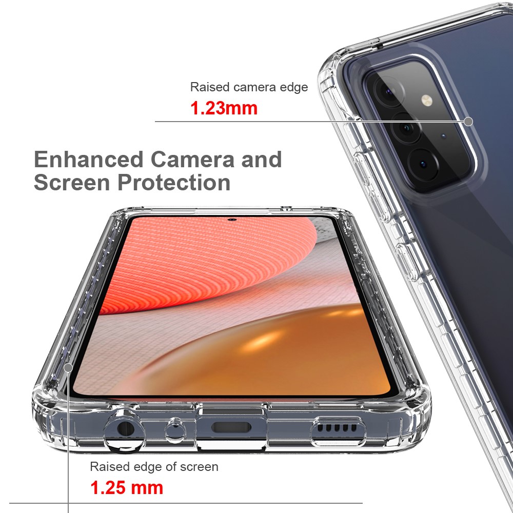 Anti-Scratch Ultra Clear Shockproof Hard PC Back & Soft TPU Bumper Protective Case for Samsung Galaxy A72 5G / 4G-4