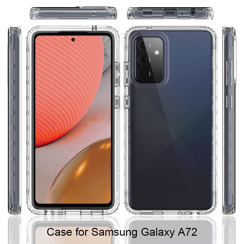 Anti-Scratch Ultra Clear Shockproof Hard PC Back & Soft TPU Bumper Protective Case for Samsung Galaxy A72 5G / 4G-6