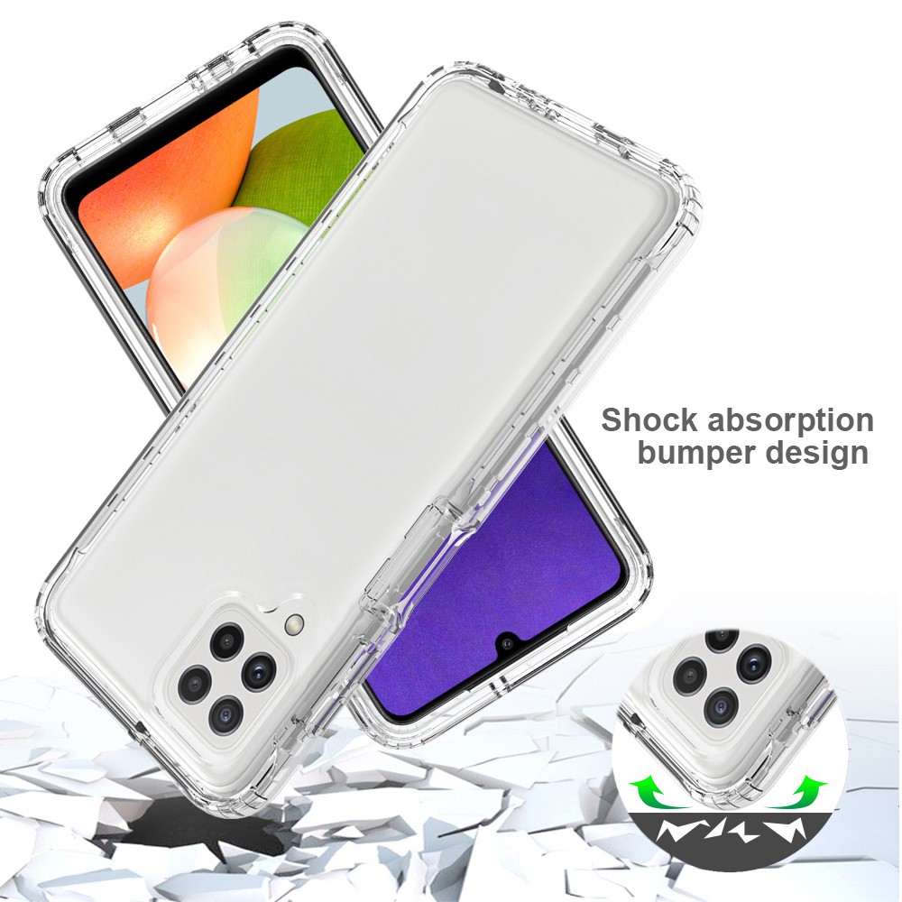 Dual Layers Transparent Drop Proof Protective with TPU Bumper and Rugged PC Cover for Samsung Galaxy A22 4G (EU Version)-3